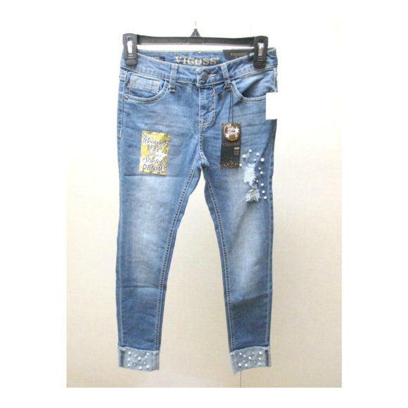 Vigoss Other - NWT Vigoss Girls Sz 12 Pearly Embellished Jeans